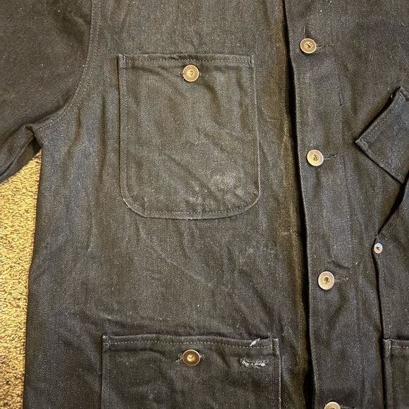 Tellason Coverall Jacket Japanese Selvedge Denim Black 13.5 oz. Large L - Picture 3 of 6